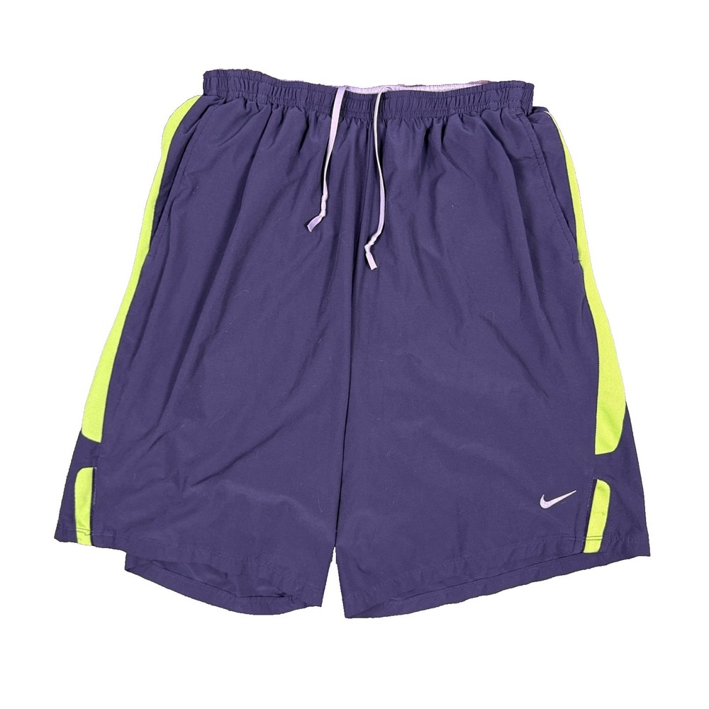 Nike Womens Dri Fit Gym Athletic Shorts Lined Dark Gray/Green Size M